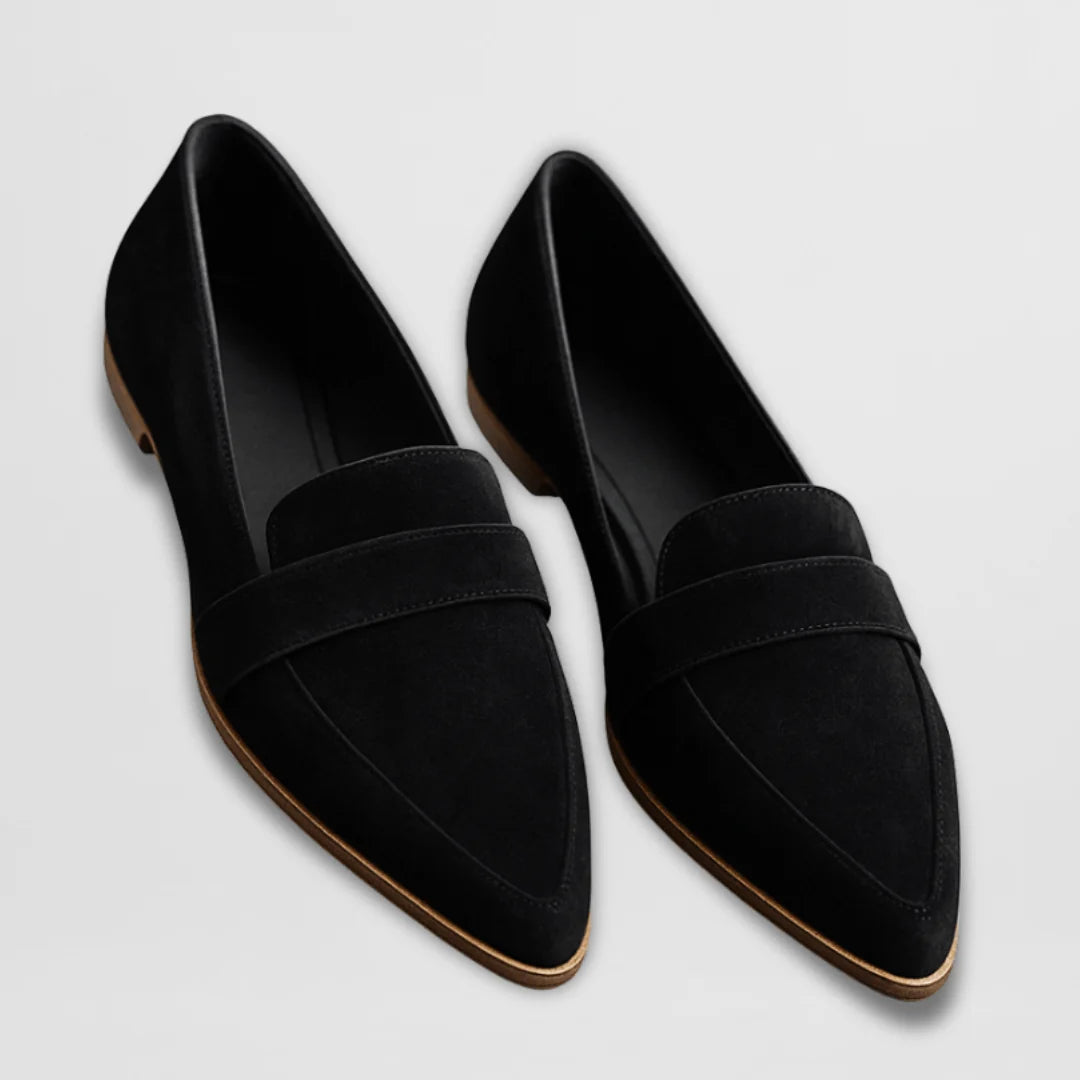 Nuana | Damen Frühlings Spitz Zulaufende Wildleder Loafer