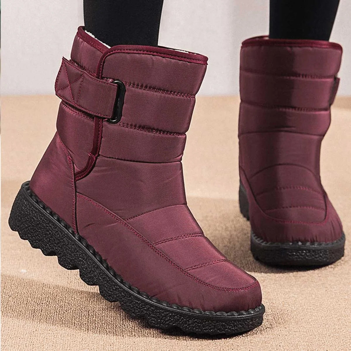 Nuana | Damen Gefütterte Wasserdichte Rutschfeste Knee High Boots Thermostiefel