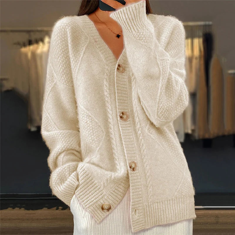 Nuana | Damen Gemütliche Strickjacke mit langen Ärmeln