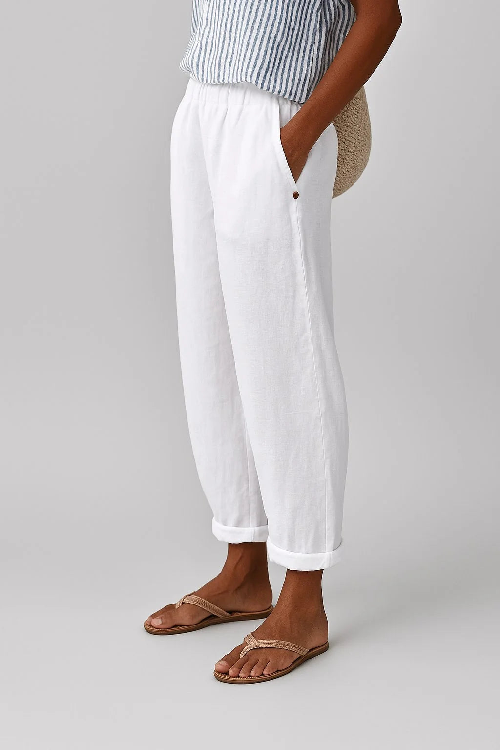 Nuana | Damen Gerade Lockere Bequeme Seitentaschen Hose