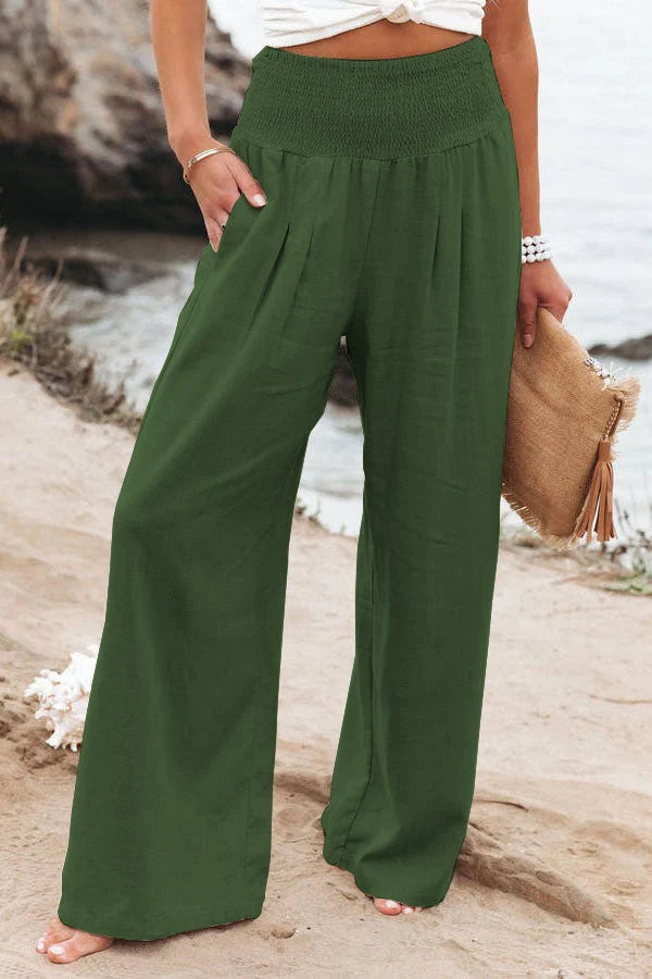 Nuana | Damen High-Waist Hosen mit weitem Bein