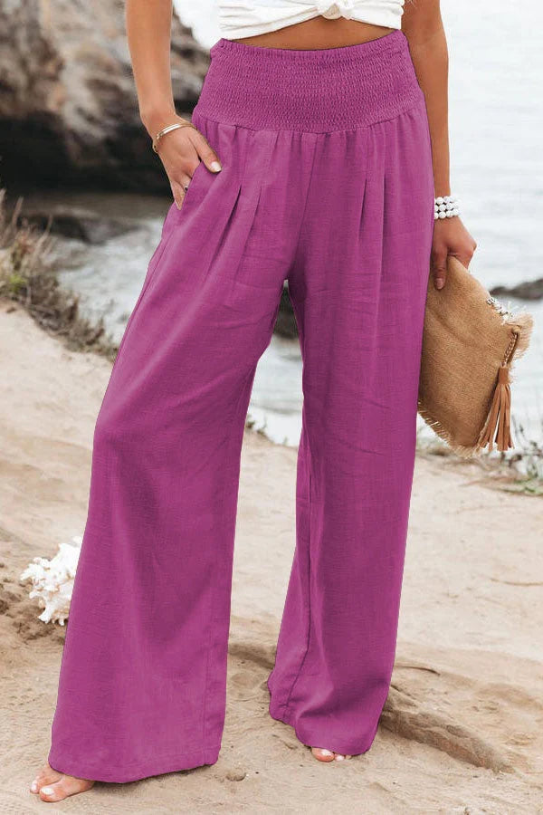 Nuana | Damen High-Waist Hosen mit weitem Bein