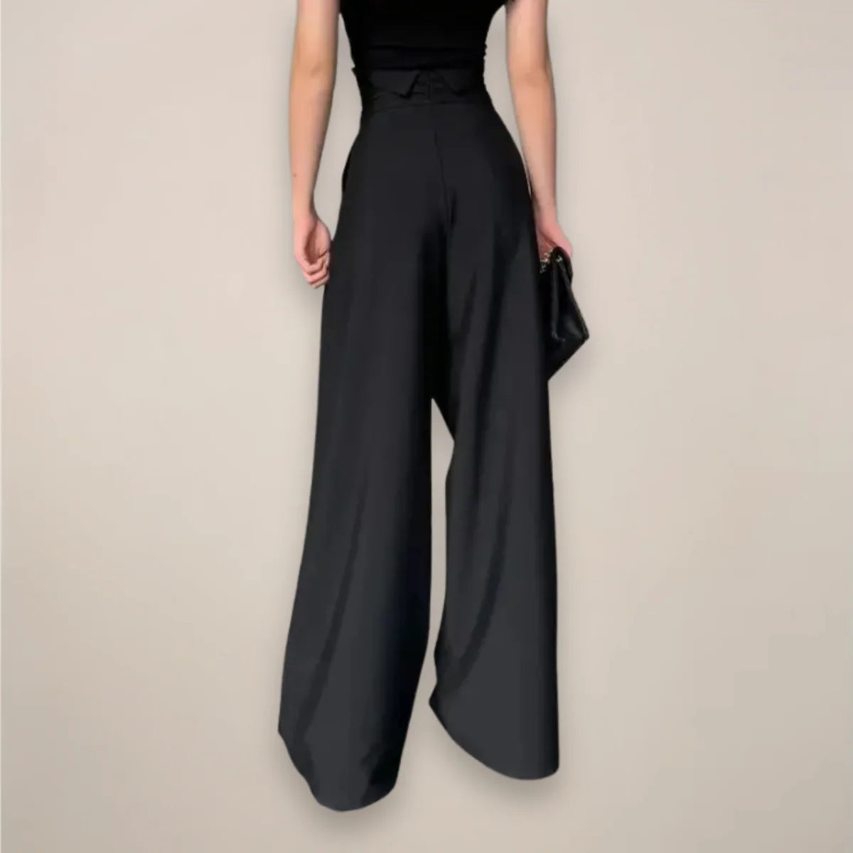 Nuana Damen Hochtaillierte Weite Hose