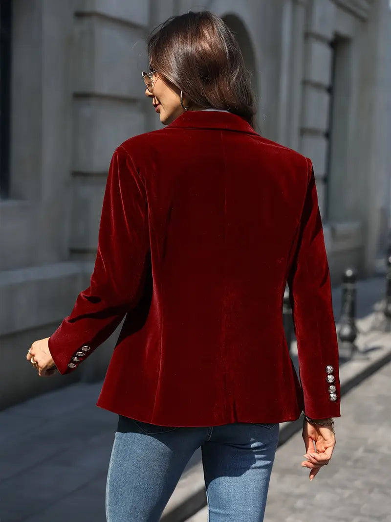 Nuana | Damen Klassischer Blazer mit Ein-Knopf-Verschluss