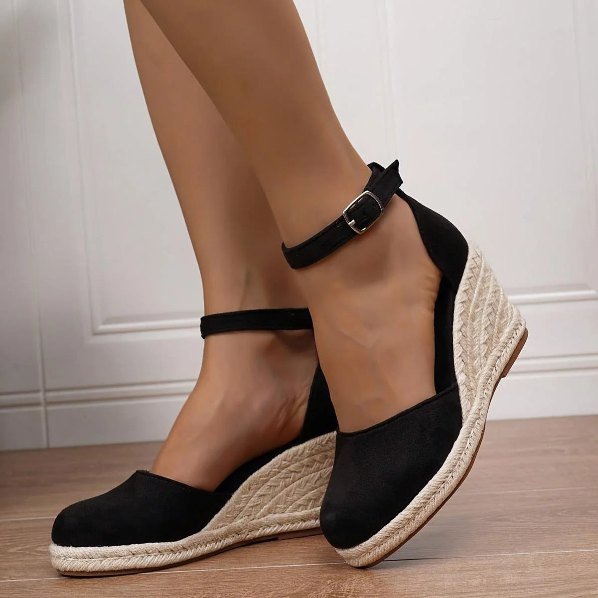 Nuana | Damen Lässige Keilsandalen mit Knöchelschnalle