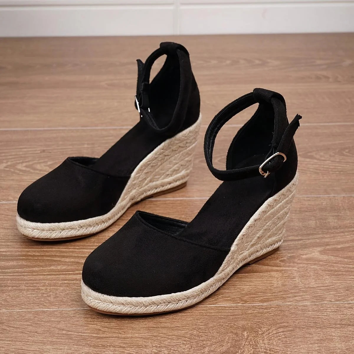 Nuana | Damen Lässige Keilsandalen mit Knöchelschnalle