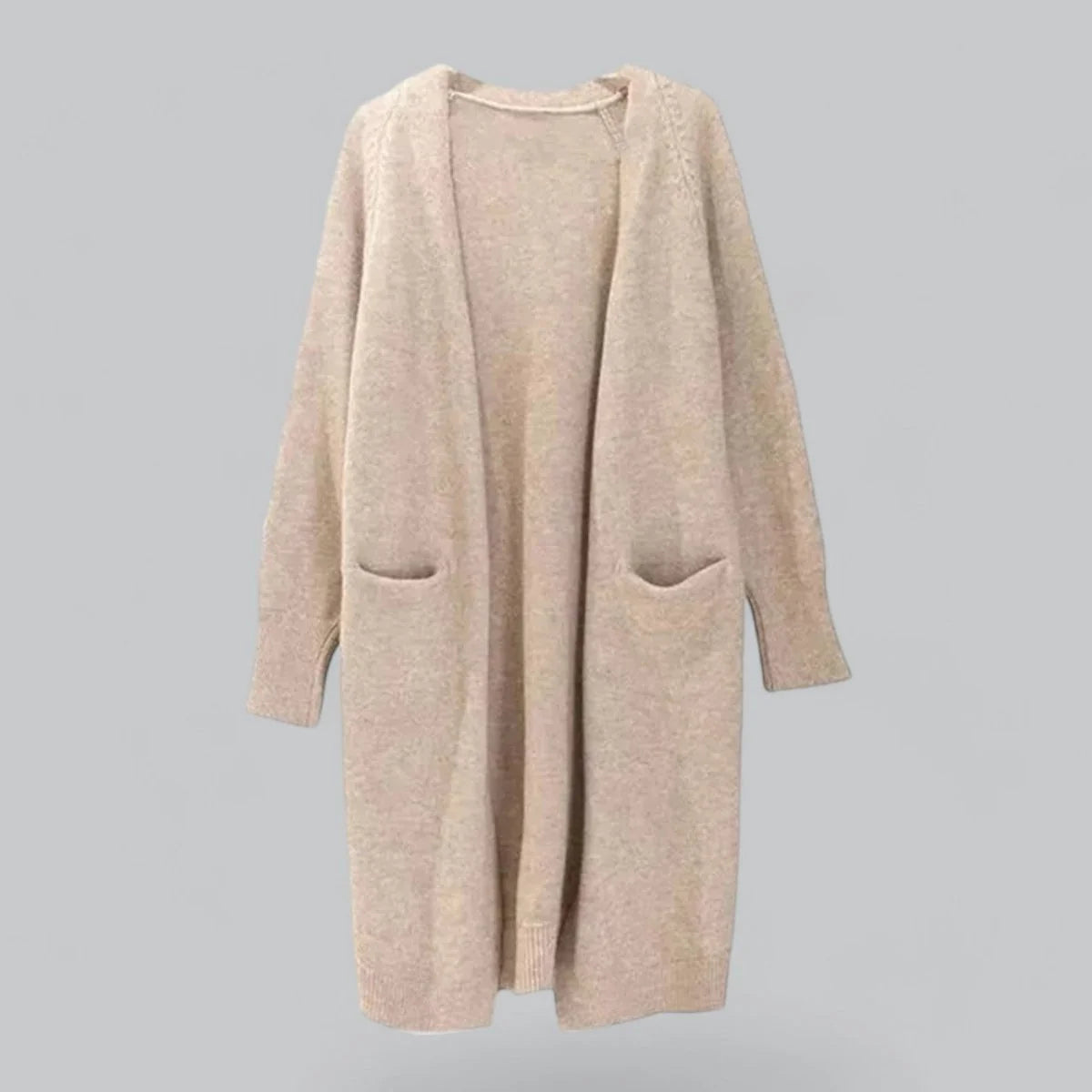 Nuana | Damen Langer Oversized Kaschmir Strick Cardigan