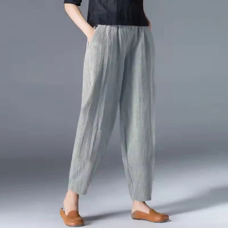 Nuana | Damen Leichte Sommer Relaxed-Fit Knöchellange Hose