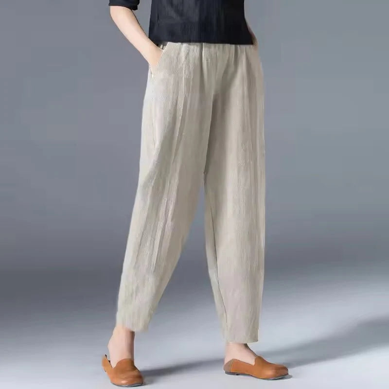 Nuana | Damen Leichte Sommer Relaxed-Fit Knöchellange Hose