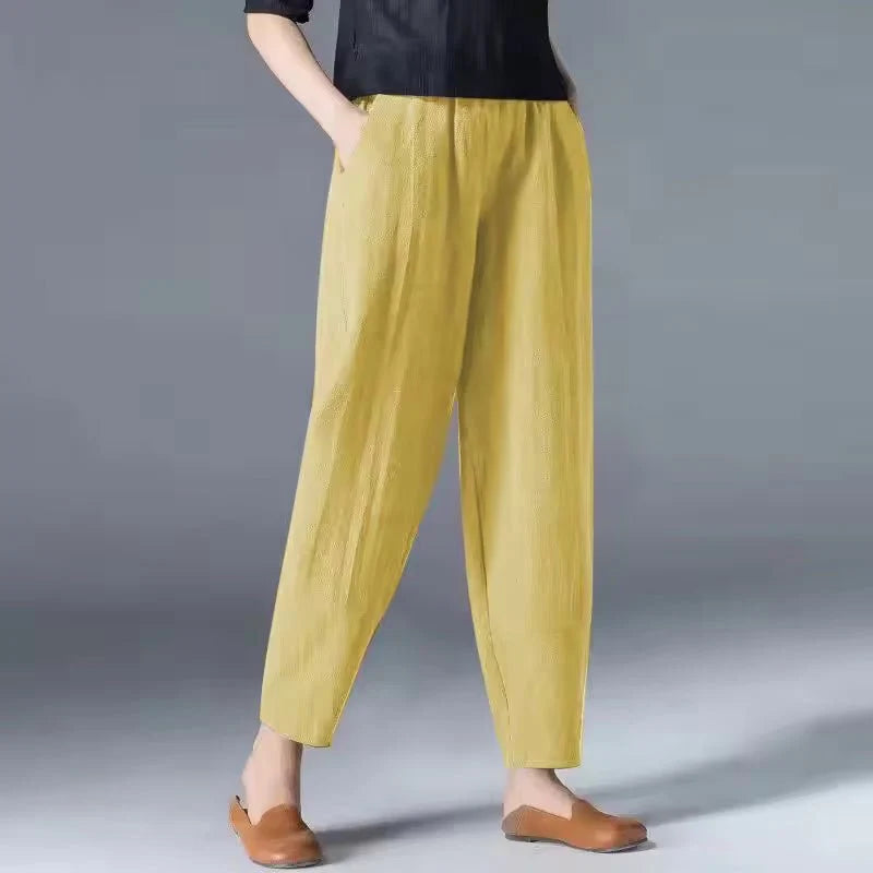 Nuana | Damen Leichte Sommer Relaxed-Fit Knöchellange Hose
