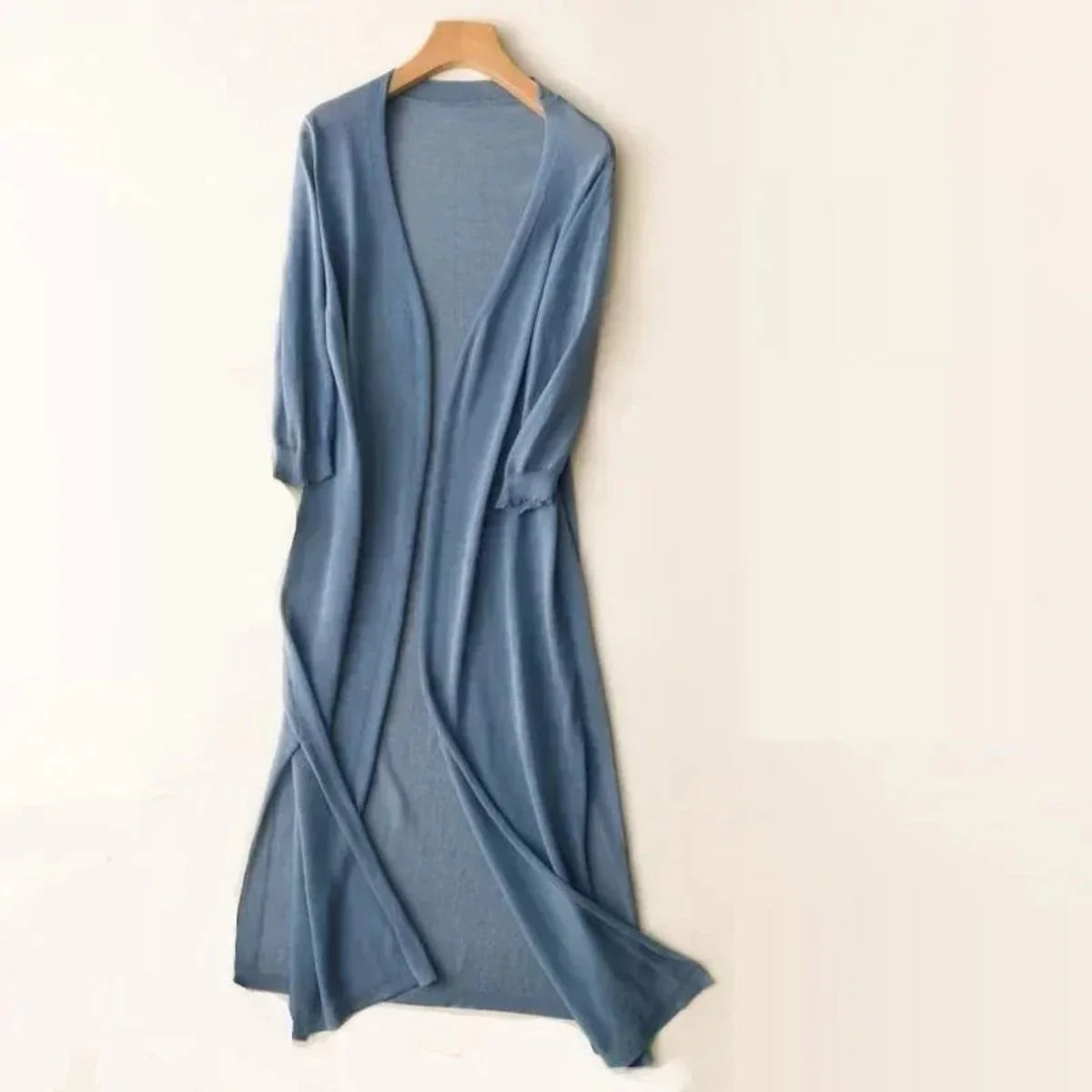 Nuana | Damen Leichter Langer V-Ausschnitt Strick Cardigan