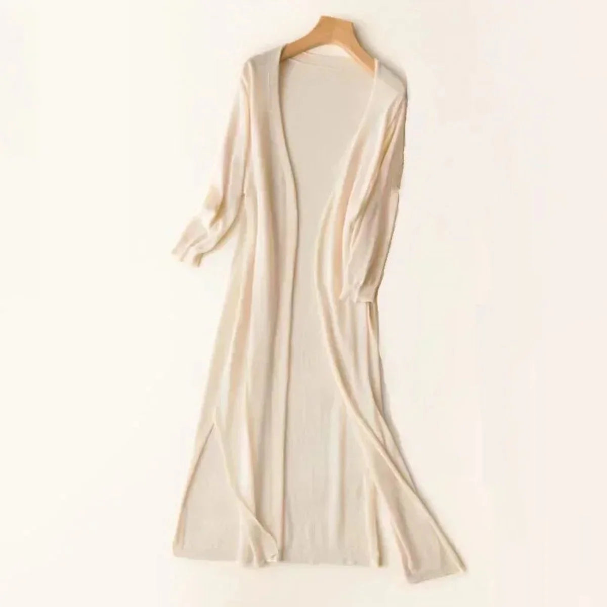 Nuana | Damen Leichter Langer V-Ausschnitt Strick Cardigan