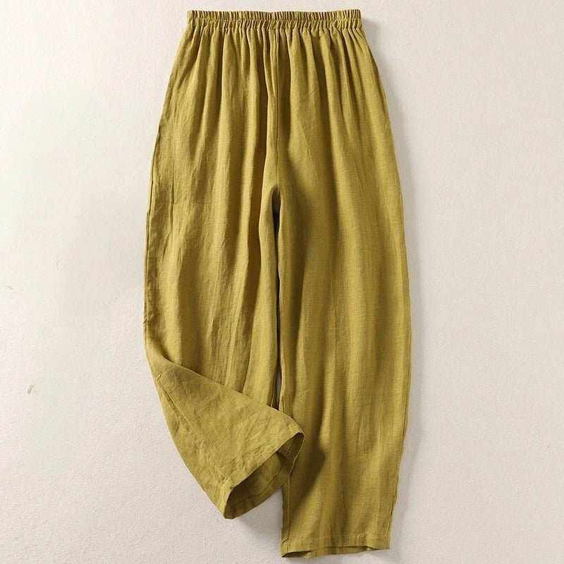 Nuana | Damen Leinen Relaxed-Fit Elastikbund Hose