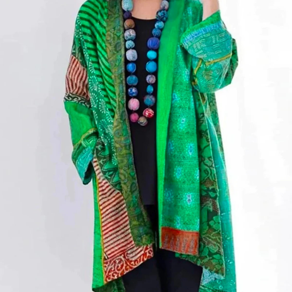 Nuana | Damen Locker Geschnittene Boho-Strickjacke in Duster-Länge
