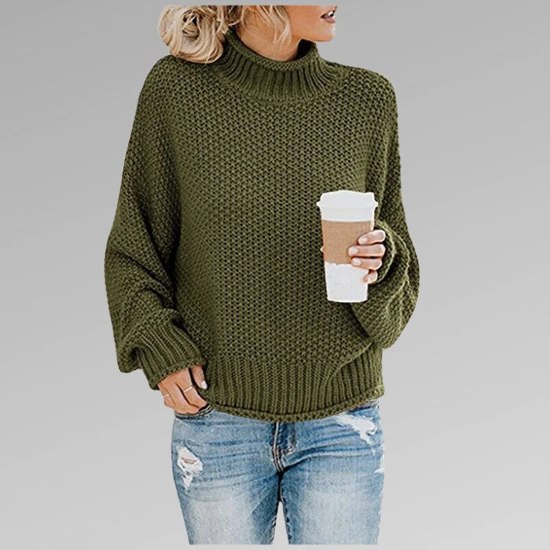 Nuana Damen Lockerer Strickpullover für den Winter