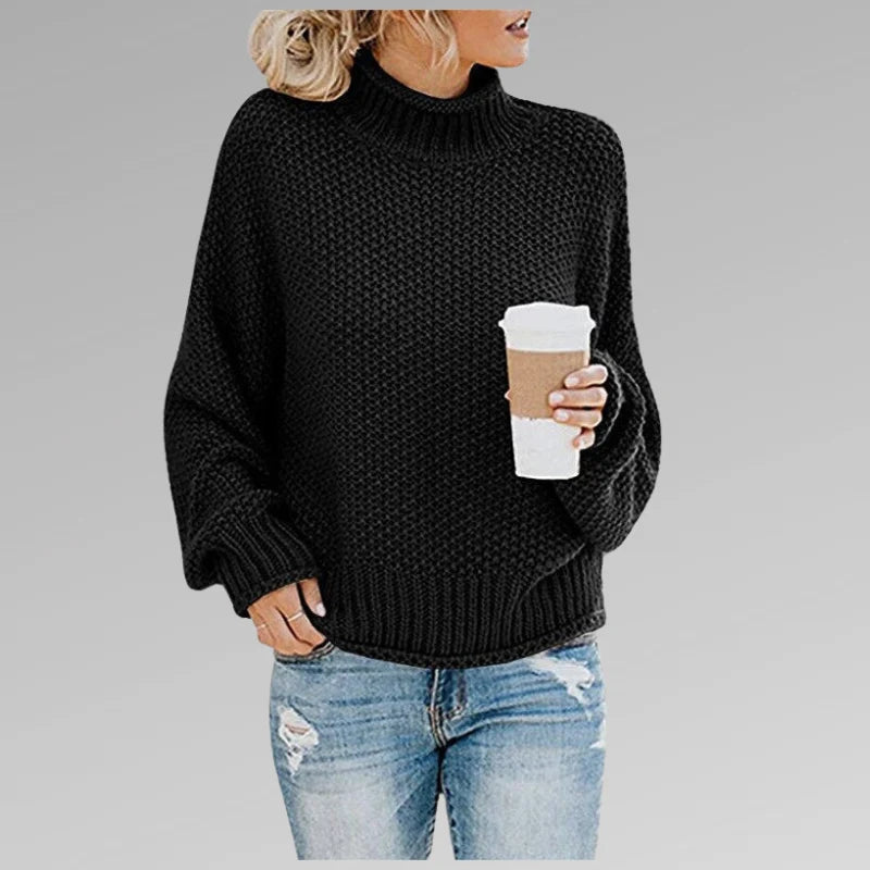 Nuana Damen Lockerer Strickpullover für den Winter
