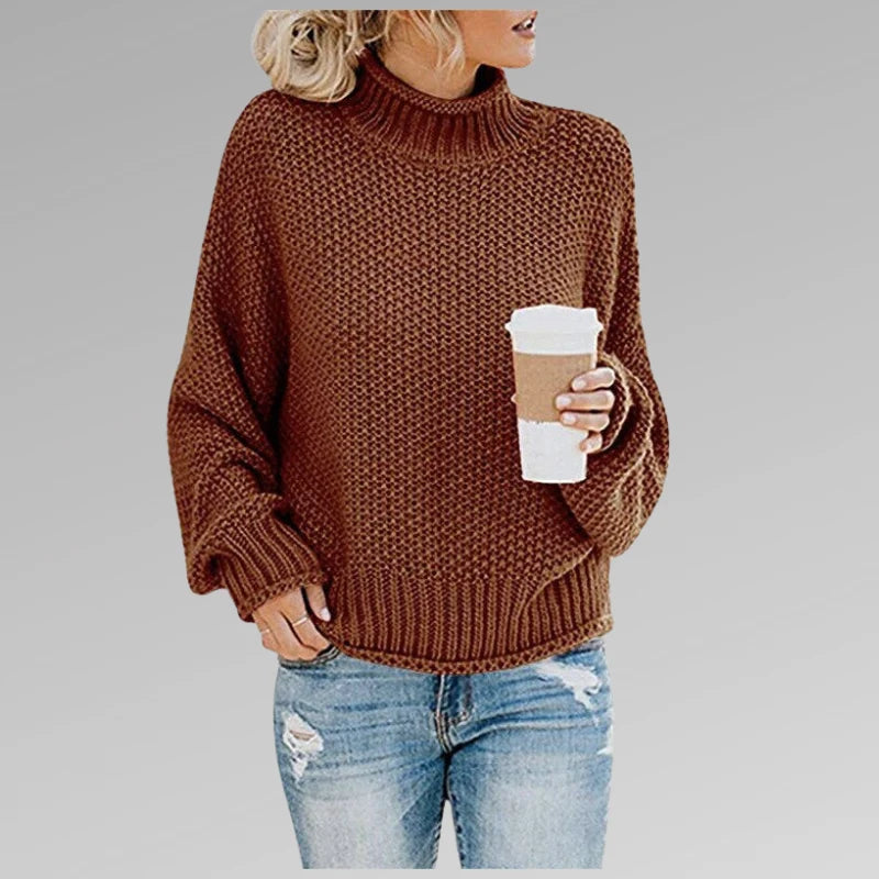 Nuana Damen Lockerer Strickpullover für den Winter