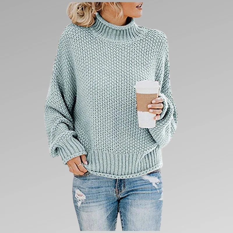 Nuana Damen Lockerer Strickpullover für den Winter