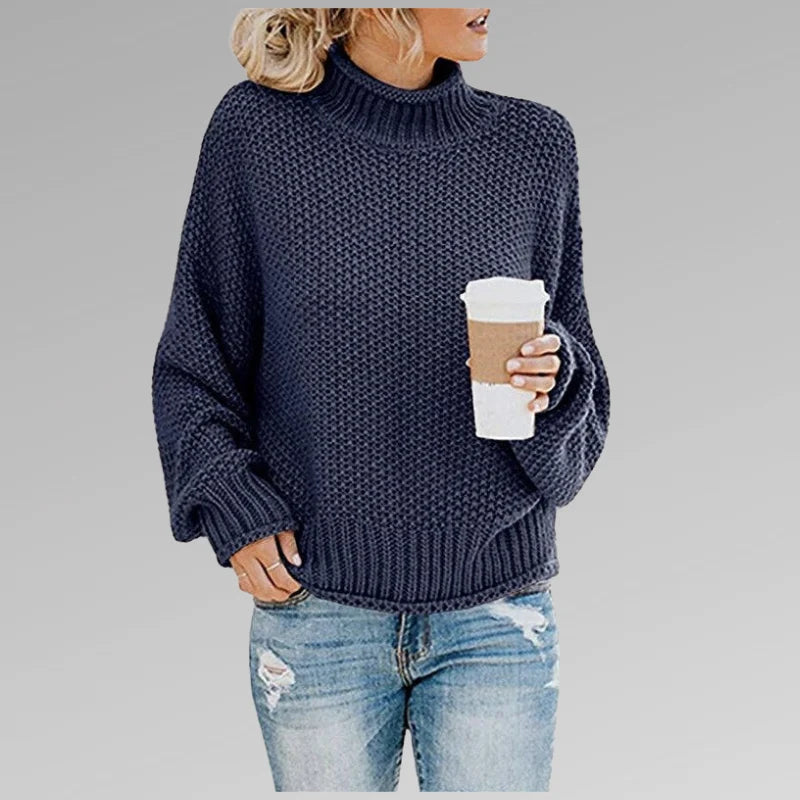 Nuana Damen Lockerer Strickpullover für den Winter