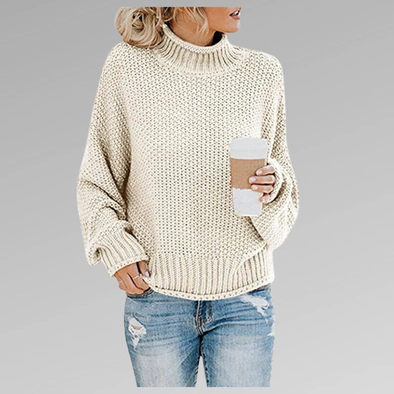 Nuana Damen Lockerer Strickpullover für den Winter