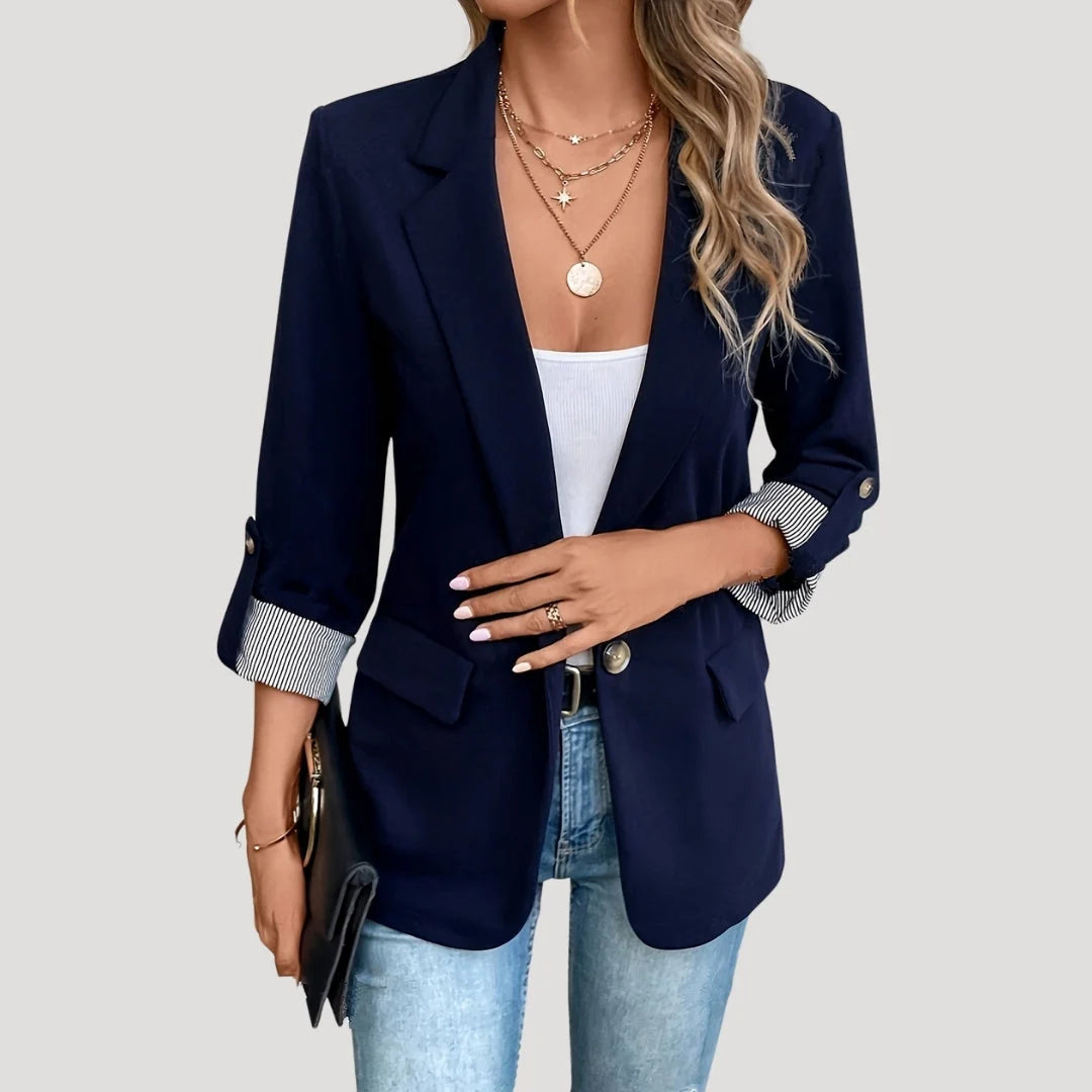 Nuana Damen Maßgeschneiderter Einreihiger Blazer mit Ärmeln