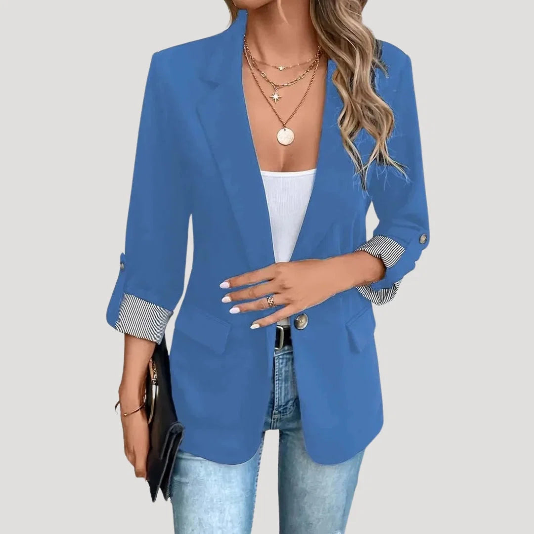 Nuana Damen Maßgeschneiderter Einreihiger Blazer mit Ärmeln