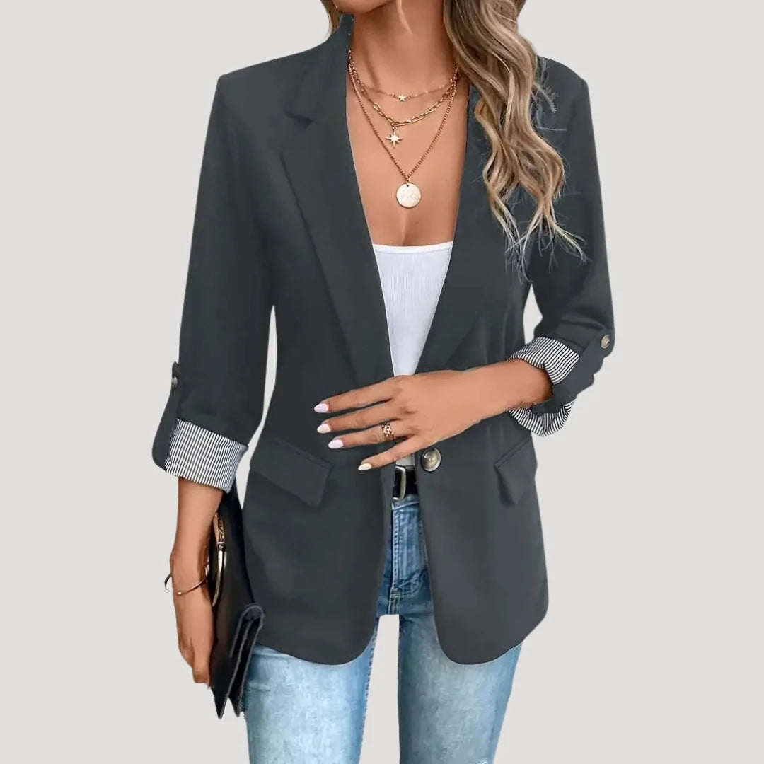 Nuana Damen Maßgeschneiderter Einreihiger Blazer mit Ärmeln