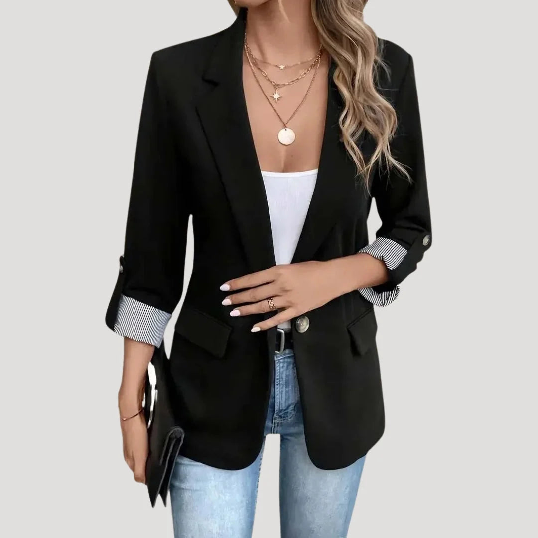 Nuana Damen Maßgeschneiderter Einreihiger Blazer mit Ärmeln
