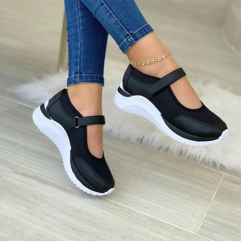 Nuana | Damen Mesh-Sneaker mit Klettverschluss für Komfort