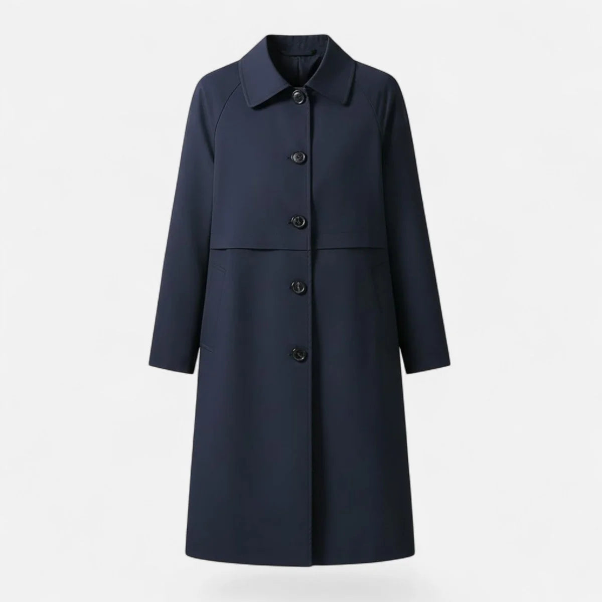 Nuana | Damen Midi Wollmix Trench Coat mit Doppelknopfleiste