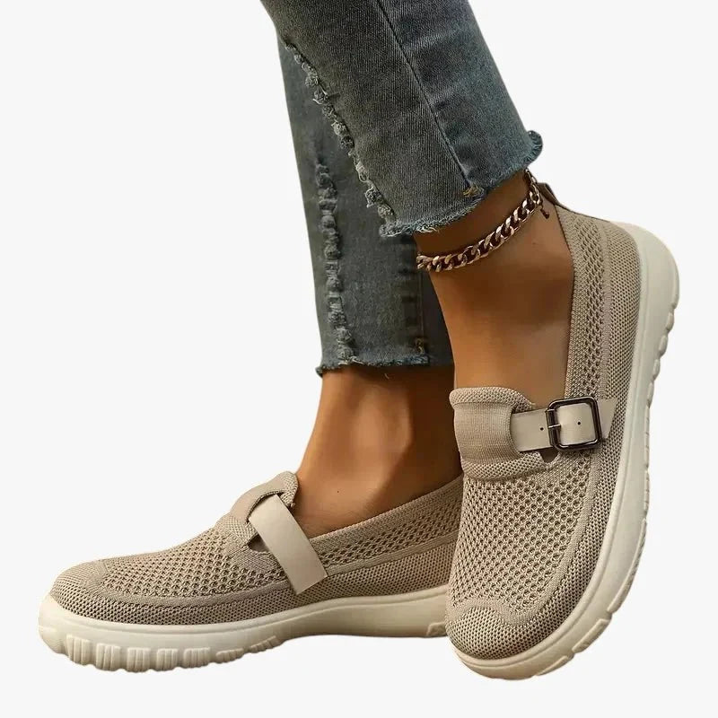 Nuana | Damen Orthopädische Atmungsaktive Slip-On Schuhe mit Klettverschluss