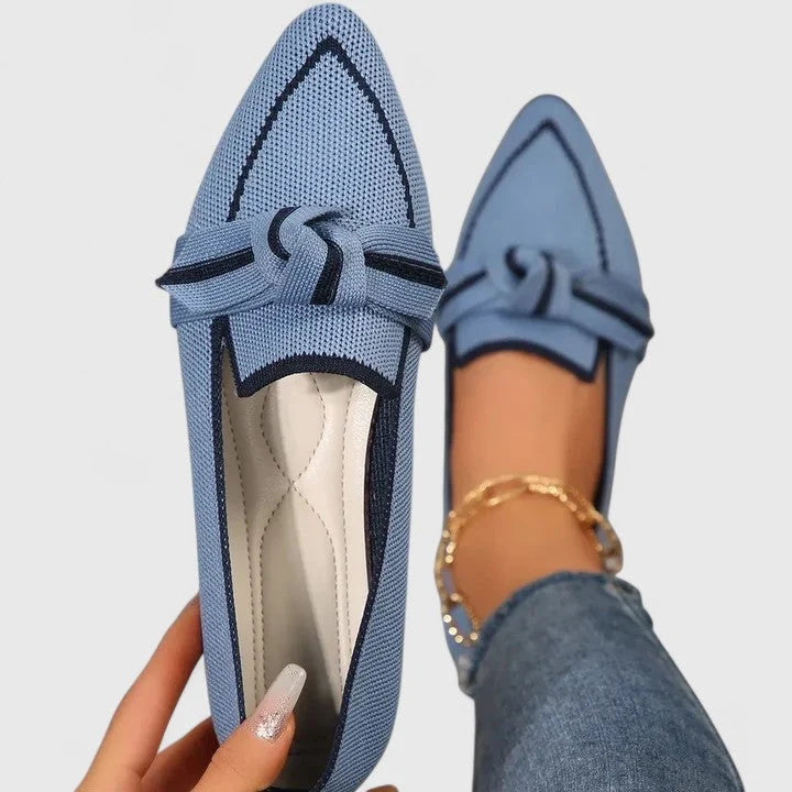 Nuana | Damen Orthopädische Spitz Zulaufende Knoten Loafer
