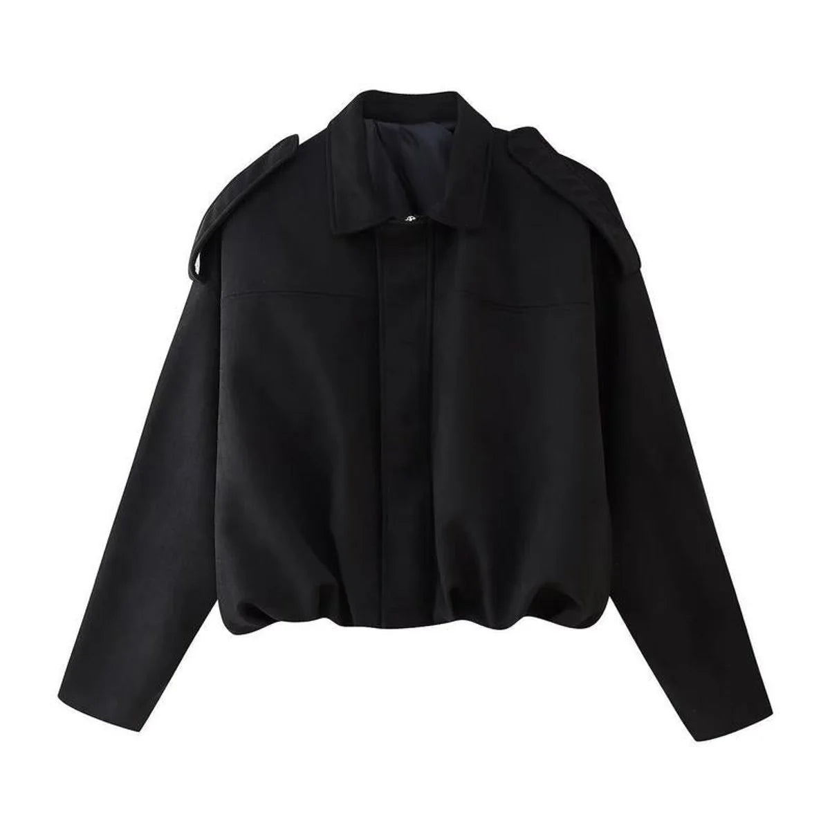 Nuana | Damen Oversized Kurzgeschnittene Kunstwildleder Bomberjacke