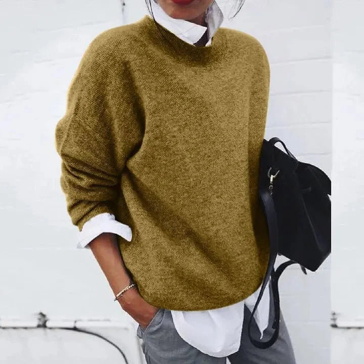 Nuana | Damen Oversized Rundhals Kaschmir-Blend Pullover Sweater