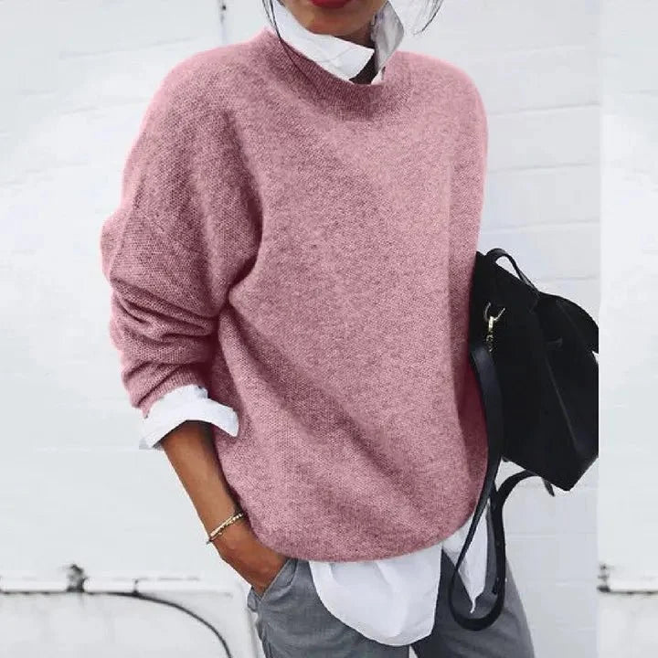 Nuana | Damen Oversized Rundhals Kaschmir-Blend Pullover Sweater