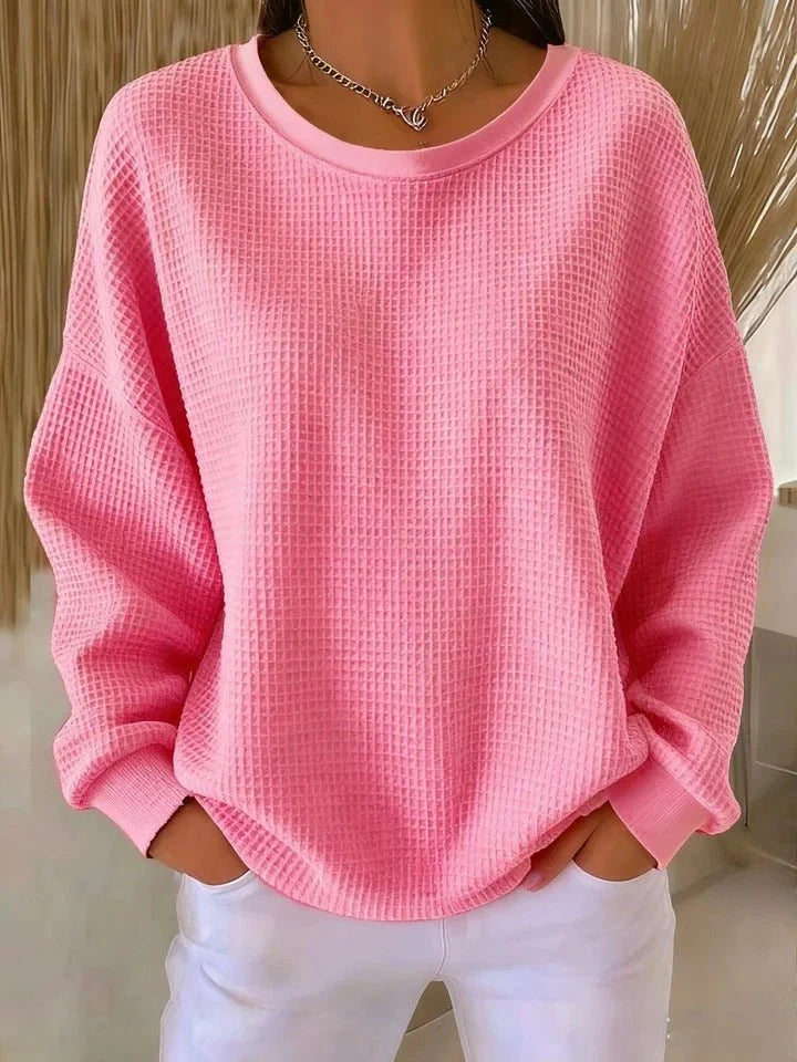 Nuana | Damen Oversized Strukturstrick Pullover