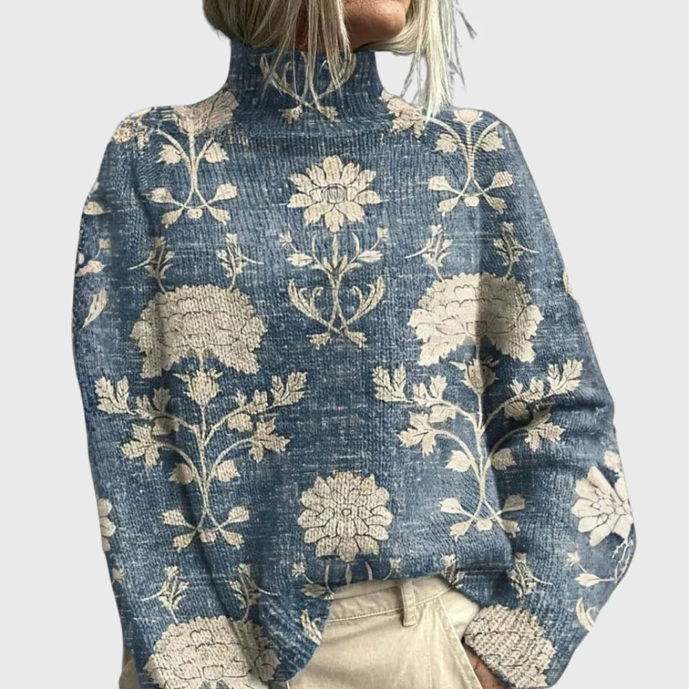 Nuana | Damen Pullover Mit Waldprint Und Rollkragen