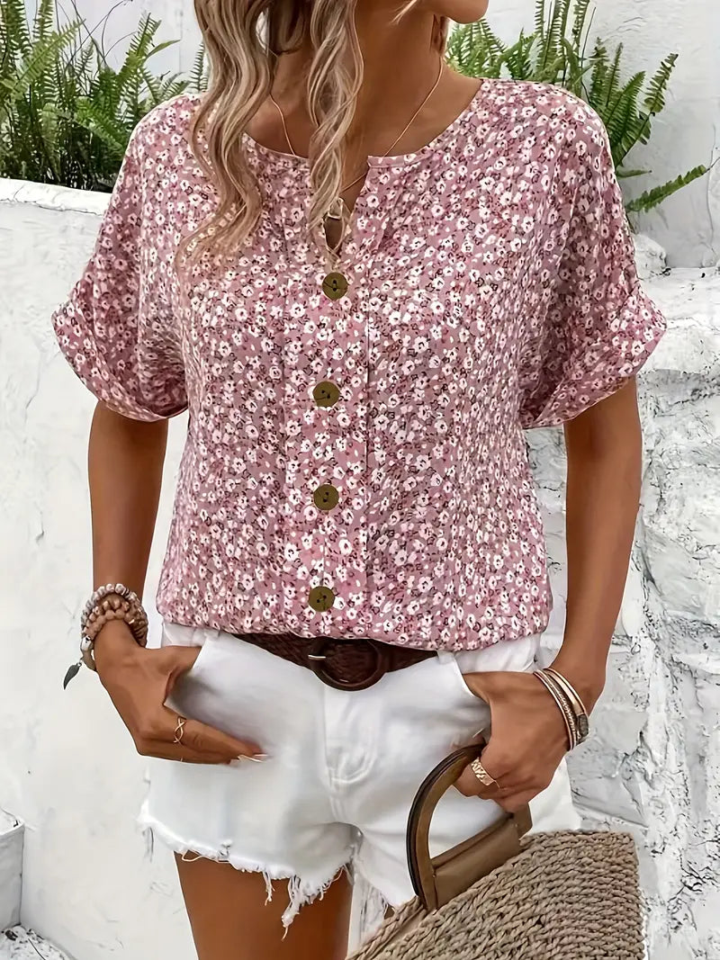 Nuana | Damen Schicke Bluse mit Floralem Sommerprint