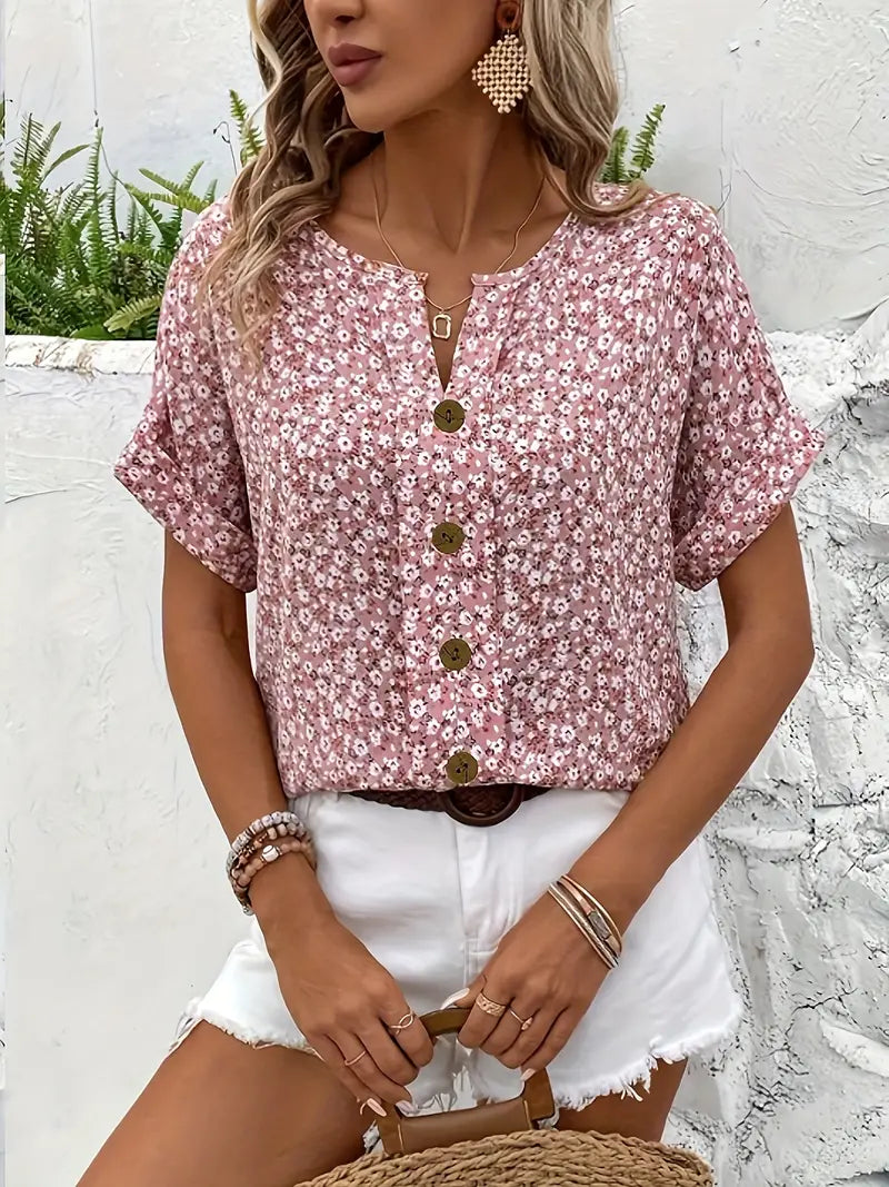 Nuana | Damen Schicke Bluse mit Floralem Sommerprint