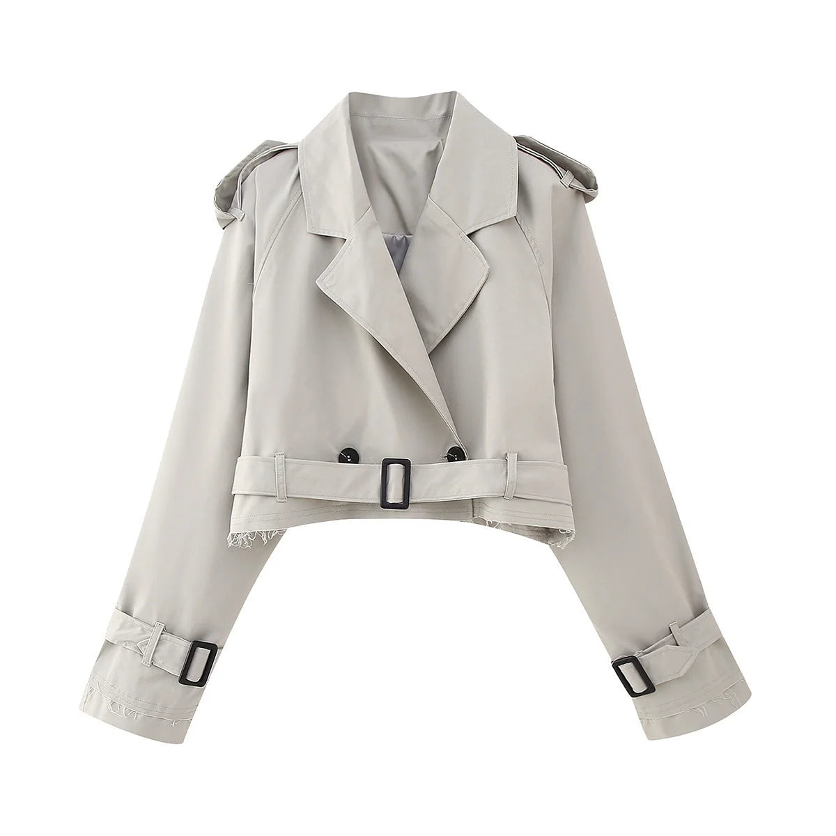 Nuana | Damen Schicker kurzer Trenchcoat mit Gürtel