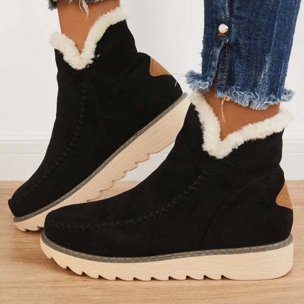 Nuana | Damen Slip On Stiefeletten Mit Plateau Und Nahtdetails