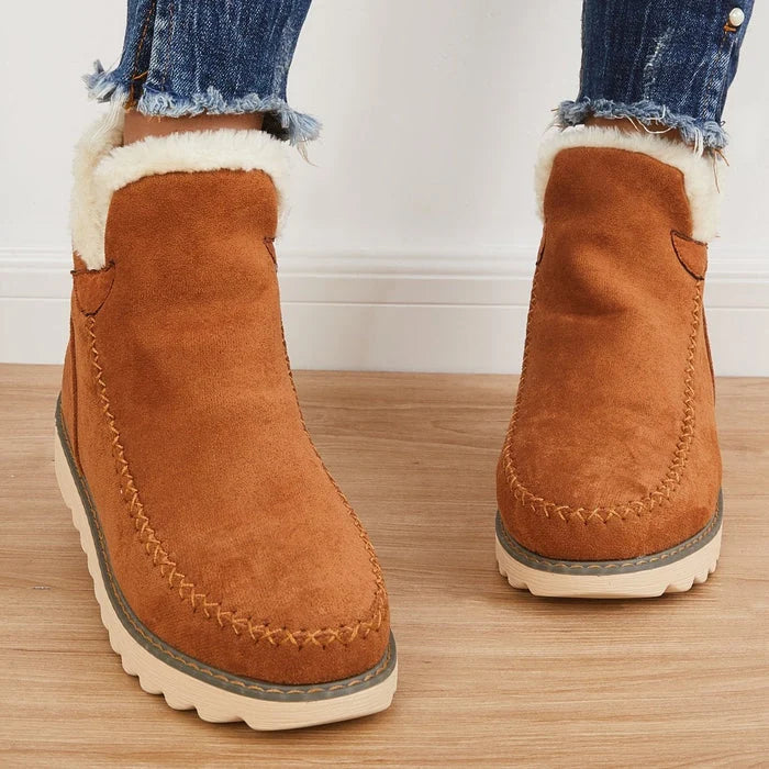 Nuana | Damen Slip On Stiefeletten Mit Plateau Und Nahtdetails