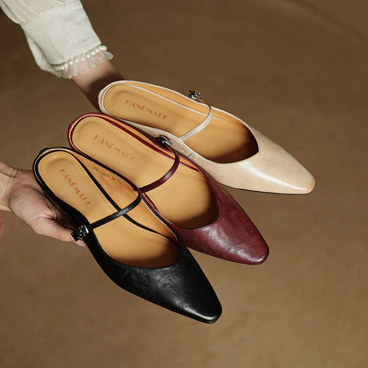 Nuana Damen Slipper Aus Echtem Leder