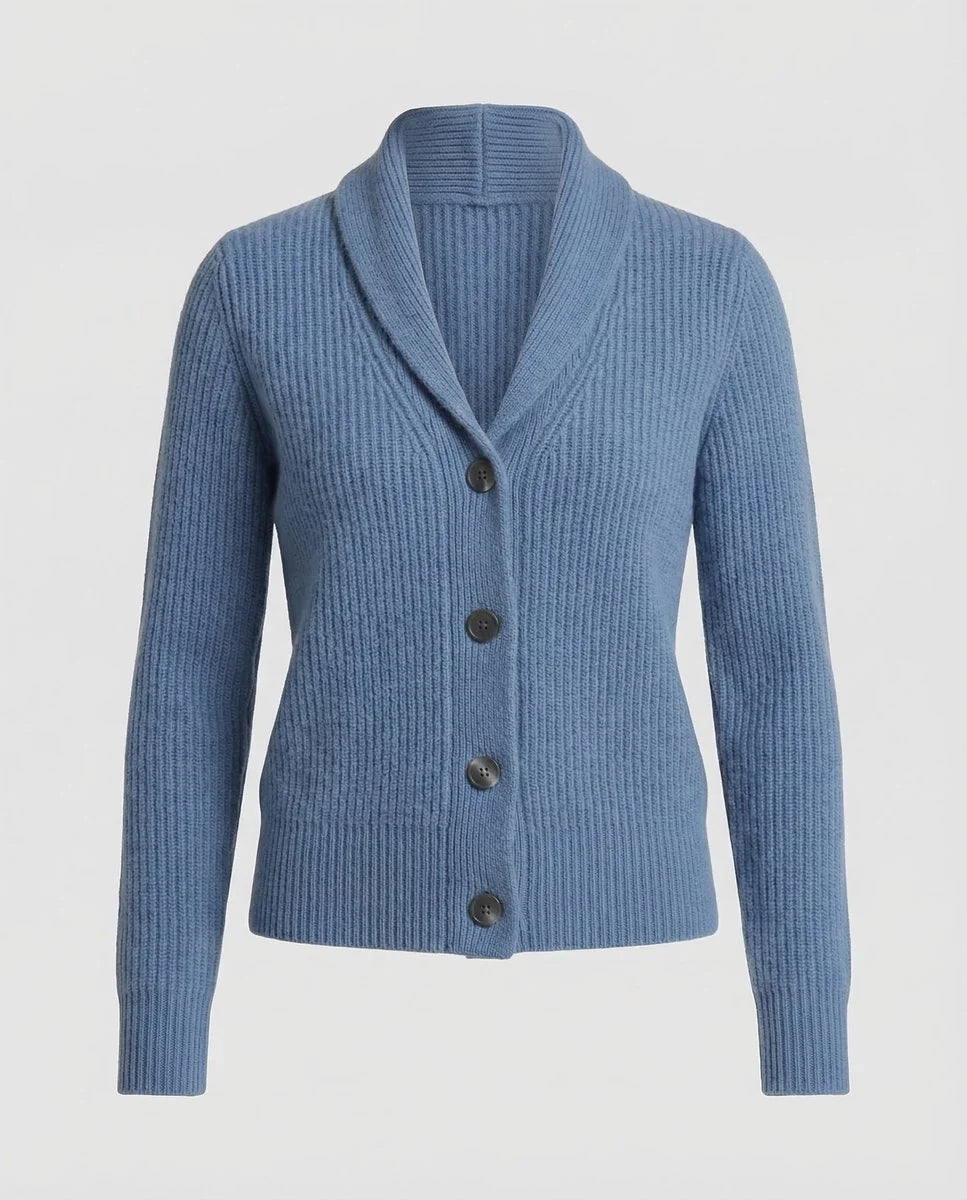 Nuana | Damen Strick-Cardigan mit Revers-Kragen Knopfleiste Langarm
