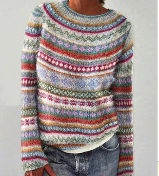 Nuana | Damen Strickpullover mit Rundhalsausschnitt für den Alltag