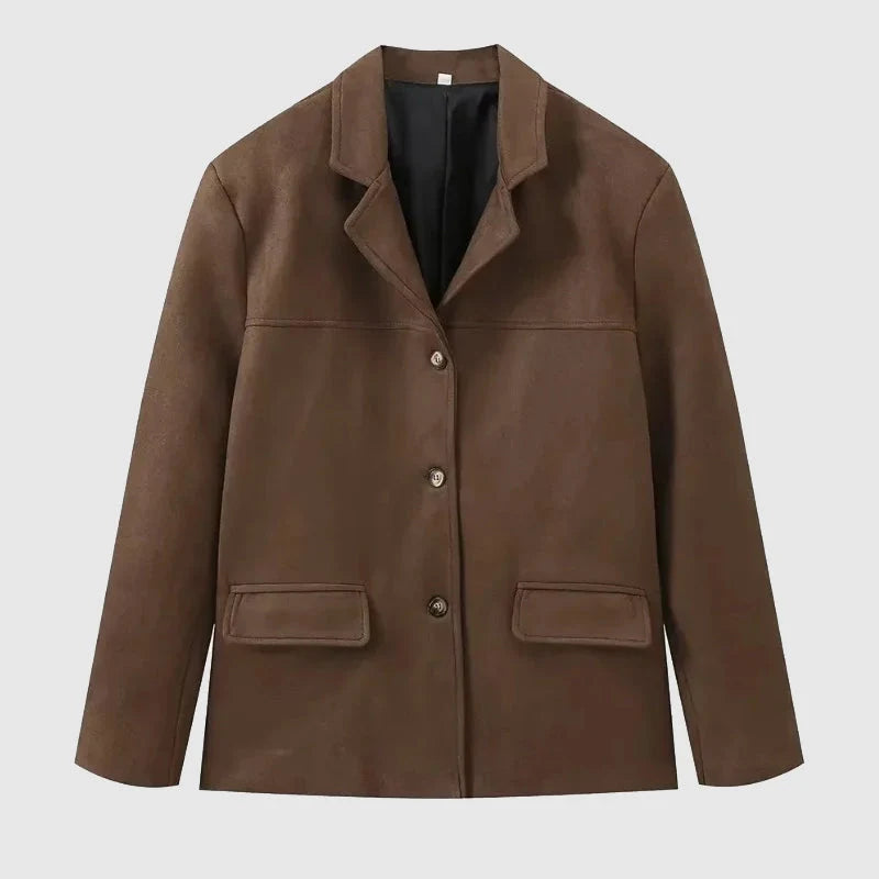 Nuana | Damen Urban Style Locker Sitzende Lederjacke