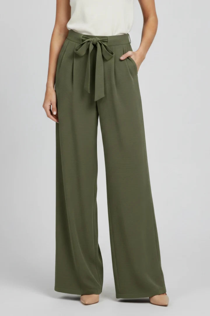 Nuana | Damen Wide-Leg Palazzo-Hose mit Kordelzugbund