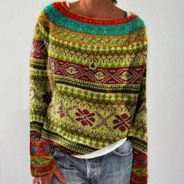 Nuana | Damen-Winter-Weihnachtspullover mit nordischem Muster