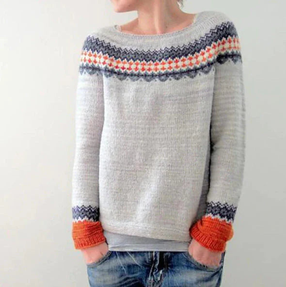 Nuana | Damen-Winter-Weihnachtspullover mit nordischem Muster