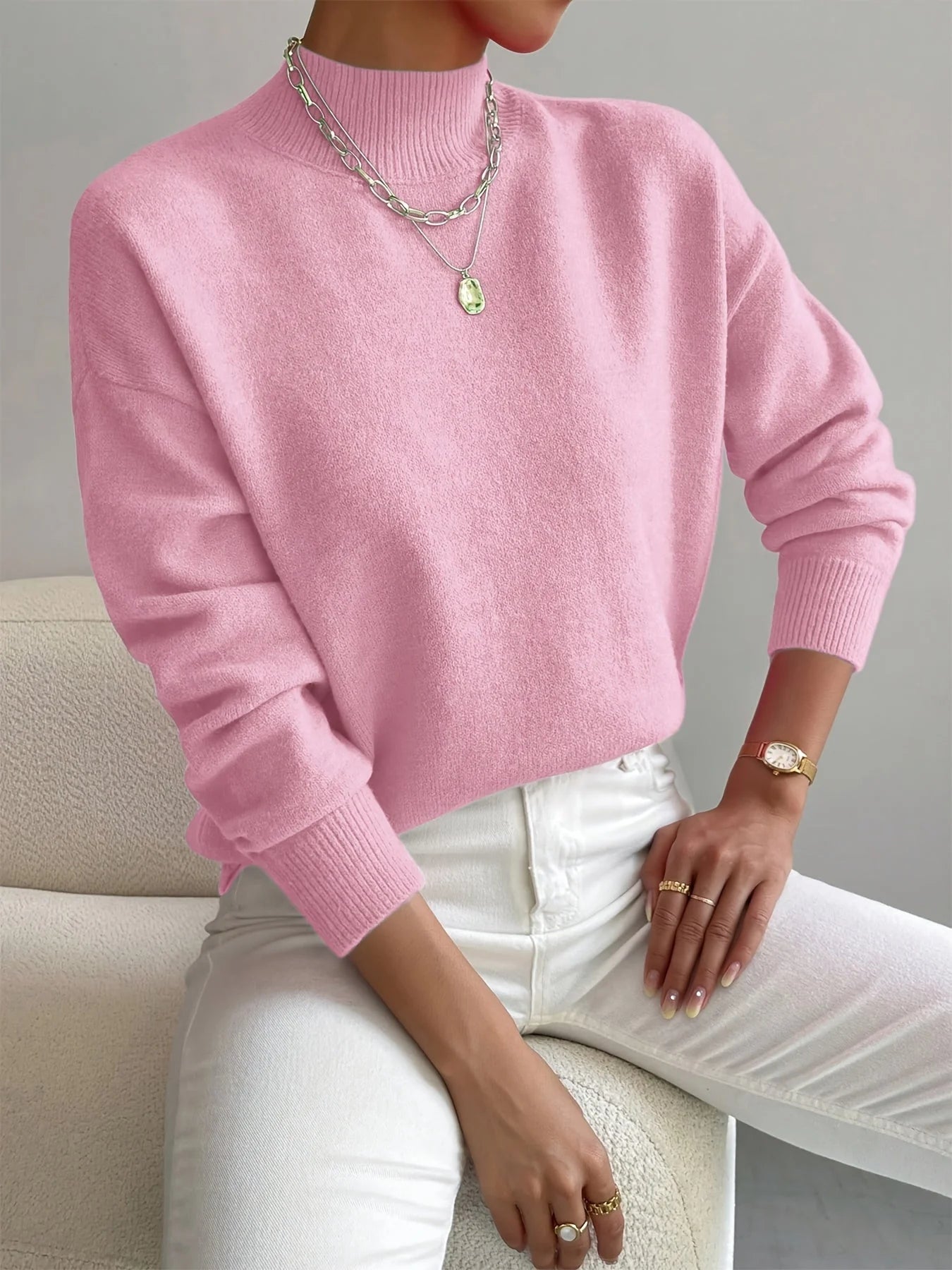 Nuana Emilia | Damen Langarm Pullover Oberteil